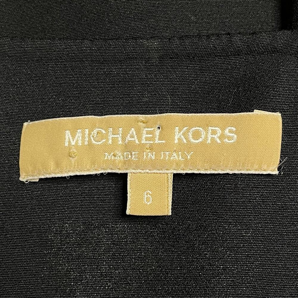 Michael Kors Collection Silk Cotton Chain Strap Black Dress Size 6 - Picture 4 of 5